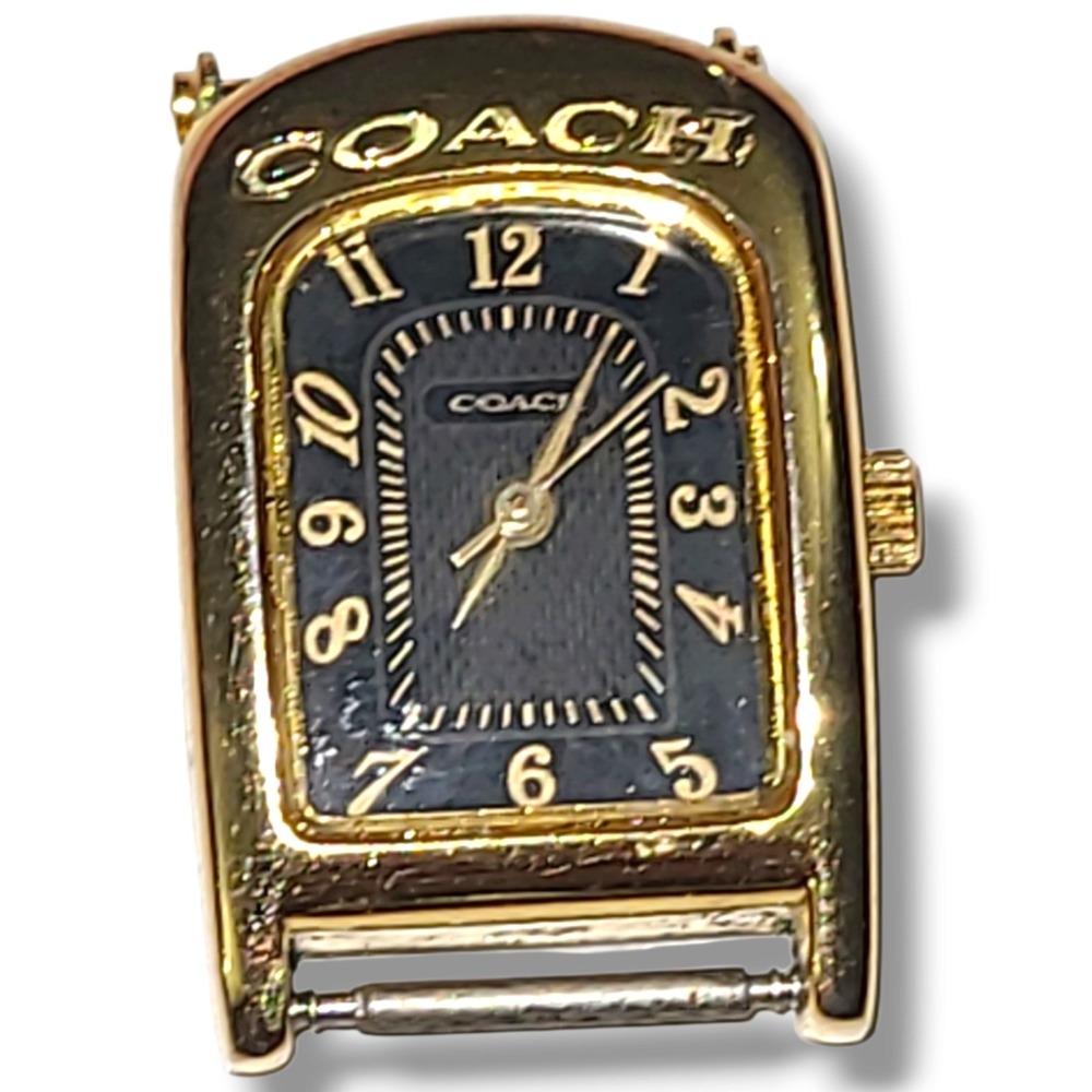 Vintage Coach 7777 Swiss Made Quartz Watch Gold Rectangular No Strap Working
